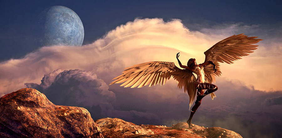 angel dancing on a mountain top