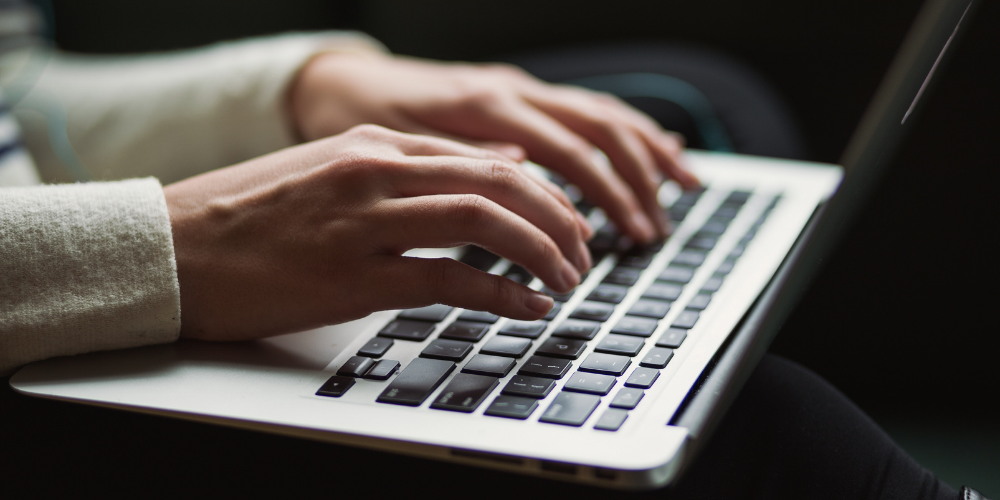 writer and laptop