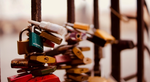 padlocks on a gate